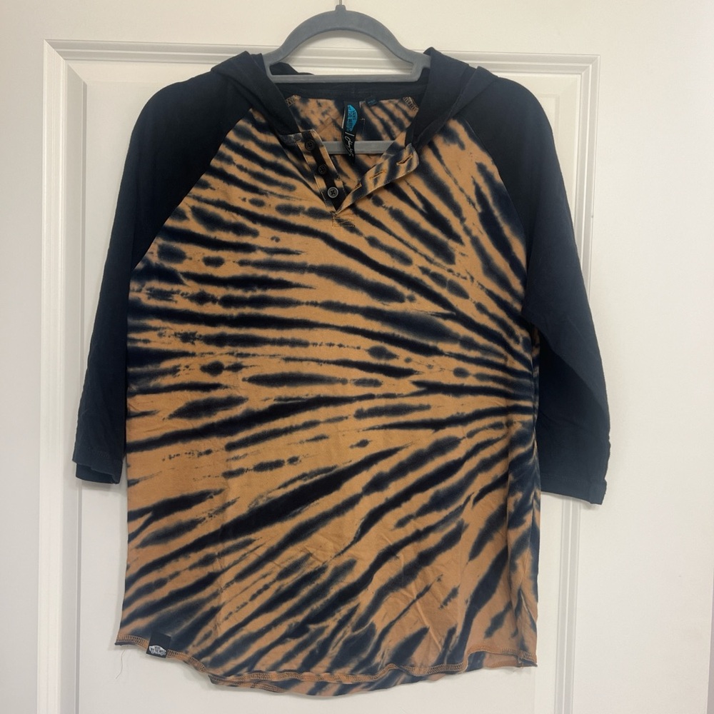 Vans Black and Tan Tie-Dye Hooded Tee